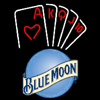 Blue Moon Poker Series Beer Sign Neon Skilt