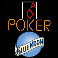 Blue Moon Poker Squver Ace Beer Sign Neon Skilt