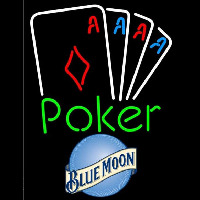 Blue Moon Poker Tournament Beer Sign Neon Skilt