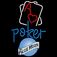 Blue Moon Rectangular Black Hear Ace Beer Sign Neon Skilt