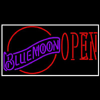 Blue Moon Red Open Beer Sign Neon Skilt