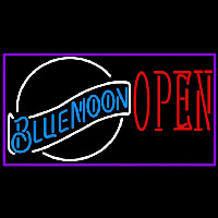 Blue Moon White Open Beer Sign Neon Skilt
