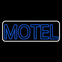 Blue Motel Double Stroke With White Border Neon Skilt