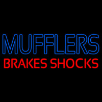 Blue Mufflers Red Brakes Shocks Neon Skilt