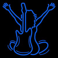 Blue Music Silhouette  Neon Skilt