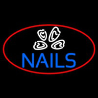 Blue Nails Logo Neon Skilt