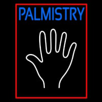 Blue Palmistry Red Border Neon Skilt