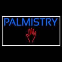 Blue Palmistry Red Palm White Border Neon Skilt