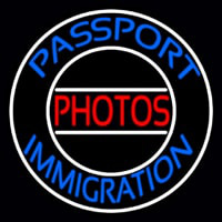 Blue Passport Immigration Photos 1 Neon Skilt