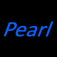 Blue Pearl Cursive Neon Skilt