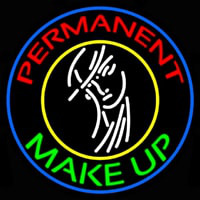 Blue Permanent Makeup Girl Neon Skilt