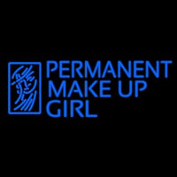 Blue Permanent Makeup Girl Neon Skilt