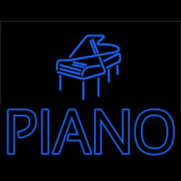 Blue Piano With Logo Neon Skilt