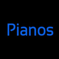 Blue Pianos Cursive 1 Neon Skilt