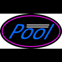 Blue Pool Oval With Pink Border Neon Skilt