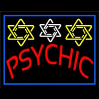 Blue Psychic With Stars Neon Skilt