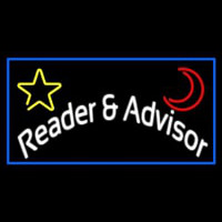 Blue Reader And Advisor Neon Skilt