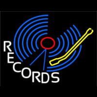 Blue Records Block Neon Skilt