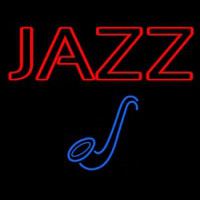 Blue Sa ophone Red Jazz Block Neon Skilt