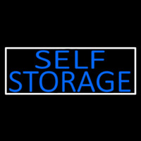 Blue Self Storage With White Border Neon Skilt
