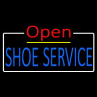 Blue Shoe Service Open Neon Skilt