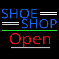 Blue Shoe Shop Open Neon Skilt