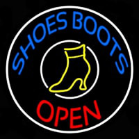 Blue Shoes Boots Open Neon Skilt