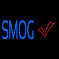 Blue Smog Check With Logo Neon Skilt