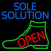 Blue Sole Solution Open Neon Skilt