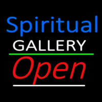 Blue Spritual White Gallery With Open 3 Neon Skilt