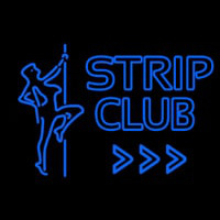 Blue Strip Club Neon Skilt