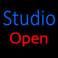 Blue Studio Red Open Neon Skilt