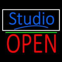 Blue Studio With Open 1 Neon Skilt