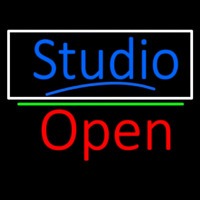 Blue Studio With Open 2 Neon Skilt