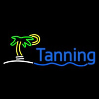 Blue Tanning Palm Tree Neon Skilt