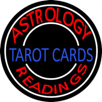Blue Tarot Cards Red Astrology Readings Neon Skilt