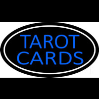 Blue Tarot Cards With Blue Border Neon Skilt