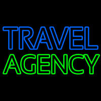 Blue Travel Green Agency Neon Skilt