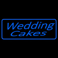 Blue Wedding Cakes Cursive Neon Skilt