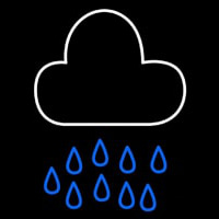 Blue White Cloud Raindrops Series Neon Skilt