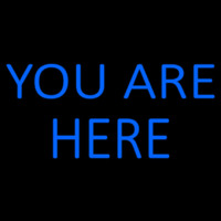 Blue You Are Here Check In Neon Skilt