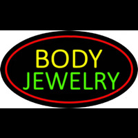 Body Jewelry Oval Red Neon Skilt
