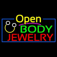 Body Jewelry With Logo Open Neon Skilt