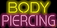 Body Piercing Neon Skilt