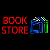 Book Store With Book Logo Neon Skilt