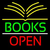 Books Red Open Neon Skilt