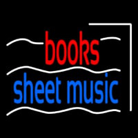 Books Sheet Music Neon Skilt
