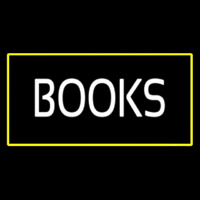 Books Yellow Border Neon Skilt