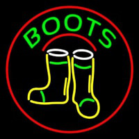 Boots With Logo Red Border Neon Skilt