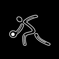 Bowling Player Icon Neon Skilt